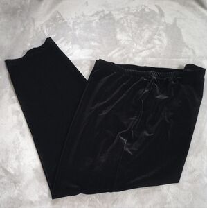 Chico's Travelers Black Velour Pants 3 14 16